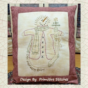 Twigs Snowman-Primitive Stitchery E-PATTERN-Instand Download