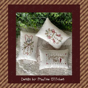 Lebkuchen Anhänger Sammlung-Primitive Stitchery E-PATTERN by Primitive Stitches-Sofort Download