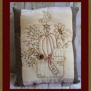 Fall Plantings-Primitive Stitchery  E-PATTERN by Primitive Stitches-Instant Download