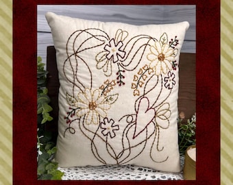 Prim Sommerkranz-Primitive Stickerei E-PATTERN-Instant Download