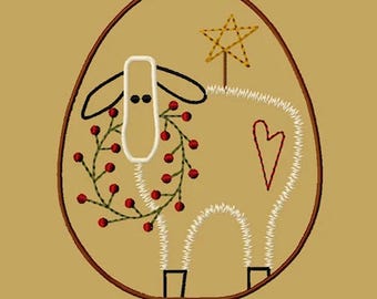 MACHINE EMBROIDERY-Egg-Milo's Wreath-5x7-CW