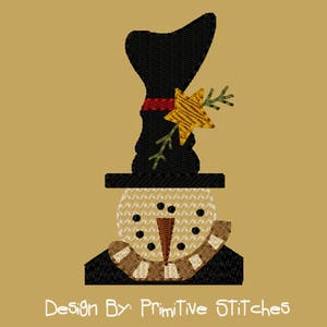 MACHINE EMBROIDERY-Stovepipe Snowman-4x4-Fill-Instant Download