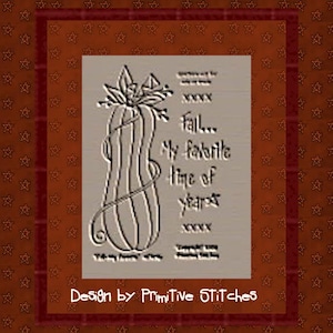NIEUW-Fall My Favorite-Primitive Stitchery E-PATTERN van Primitive Stitches-Directe download