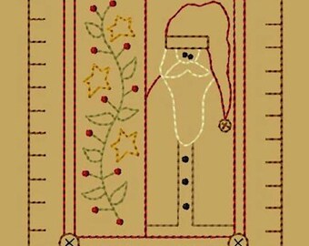 NEW-MACHINE EMBROIDERY-Santa Hand Towel-5x7-Colorwork-Instant Download
