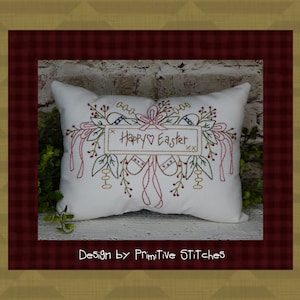 Happy Easter-Primitive Stitchery  E-PATTERN by Primitive Stitches-Instant Download