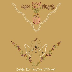 MACHINE EMBROIDERY-Easter Blessings Bread Cloth/Corner Set-5x7-CW-Instant Download