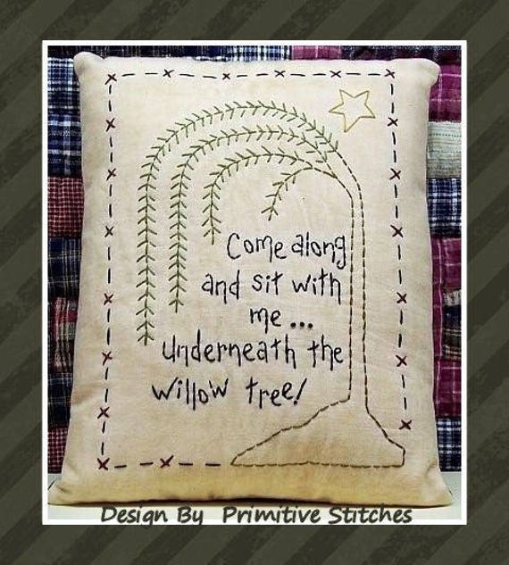 UNFRAMED Handmade 5x7 Primitive God Bless Our Home Stitchery