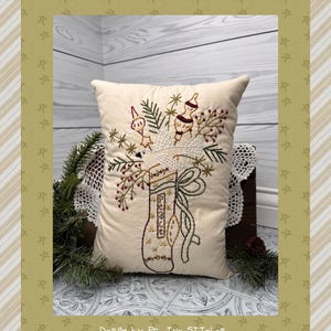Peace Stocking--Primitive Stitchery E-PATTERN by Primitive Stitches-Instant Download