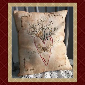 Prim Valentine Herz--Primitive Stitchery E-PATTERN-von Primitive Stitches-Sofortdownload