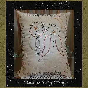 Will E. Snowman-Primitive Stitchery E-PATTERN-Instand Download