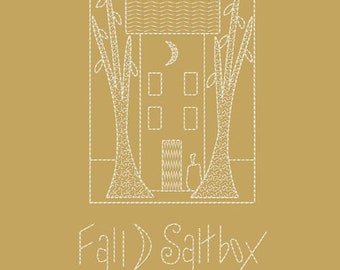 MACHINE EMBROIDERY REDWORK-Fall Saltbox House-3-Piece Set-5x7-Instant Download