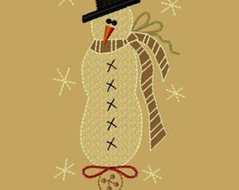 NEW-MACHINE EMBROIDERY-Snowman Ornament Design-5x7-Fill