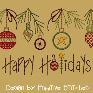 NEW-MACHINE EMBROIDERY-Happy Holidays-5X7-Colorwork