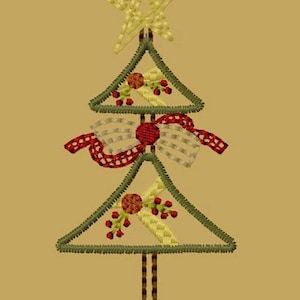NEW-MACHINE EMBROIDERY-Prim Topiary Tree-4X4-Colorwork