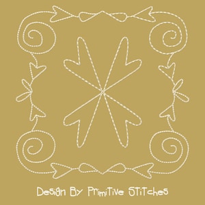 MACHINE EMBROIDERY REDWORK-Blocks-Hearts & Swirls-3 Sizes-5-6-7 Inch-Instant Download