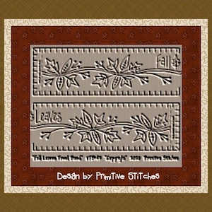 NIEUW-Herfstbladeren handdoekband-Primitief stikwerk E-PATROON van primitieve steken-Directe download
