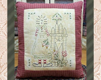 Garden Days-Primitive Stitchery E-PATTERN-Instant Download