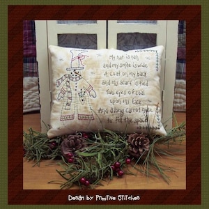 My Hat-Primitive Stitchery PATTERN--E-PATTERN-Instant Download