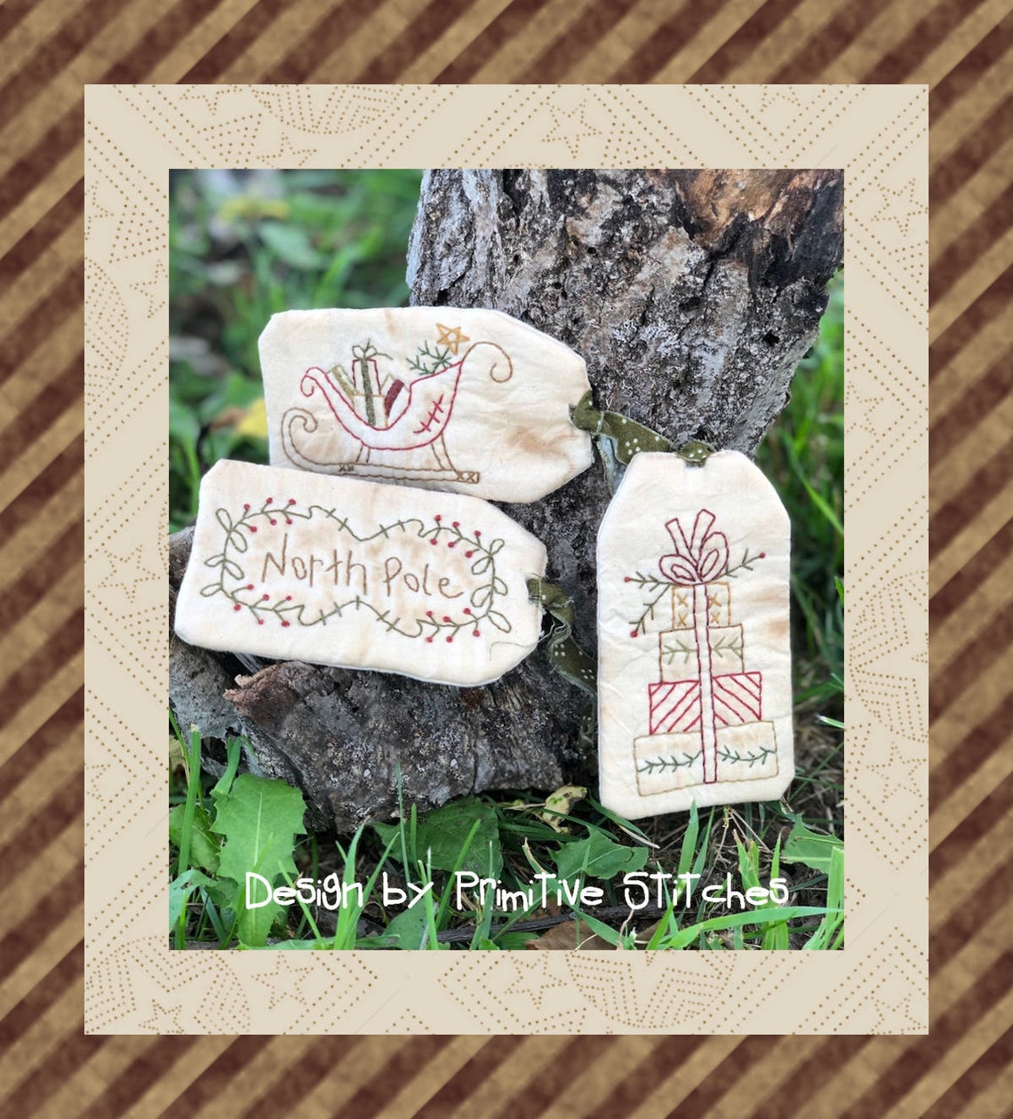 North Pole Tag Collection-primitive Stitchery E-PATTERN by - Etsy