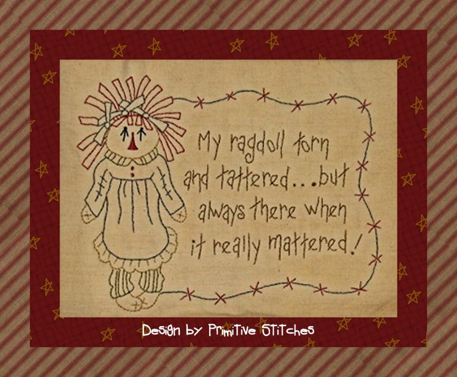 My Ragdoll--primitive Stitchery E-pattern-by Primitive Stitches-instant ...
