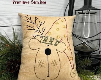 Rudy Reindeer-E-PATTERN-Primitive Stitchery-Instant Download-by Primitive Stitches