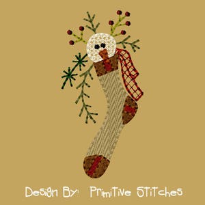 MACHINE EMBROIDERY-Snowman Stocking-4x4-Fill-Instant Download