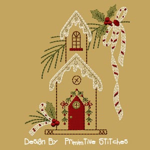 MACHINE EMBROIDERY-Birdhouse Christmas-5x7-Fill-Instant Download