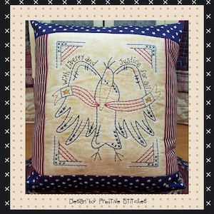Crow Liberty-Primitive Stitchery  E-PATTERN by Primitive Stitches-Instant Download