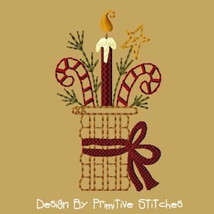 BORDADO A MÁQUINA - Cesta de Bastones - Trabajo en color - 4x4 - Descarga instantánea