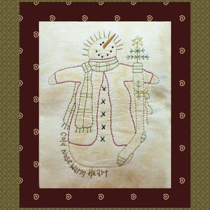 Twigs Snowman-Primitive Stitchery E-PATTERN-Instand Download