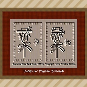 NIEUW-handdoek vogelverschrikker-primitieve stitchery e-patroon door primitieve steken-directe download
