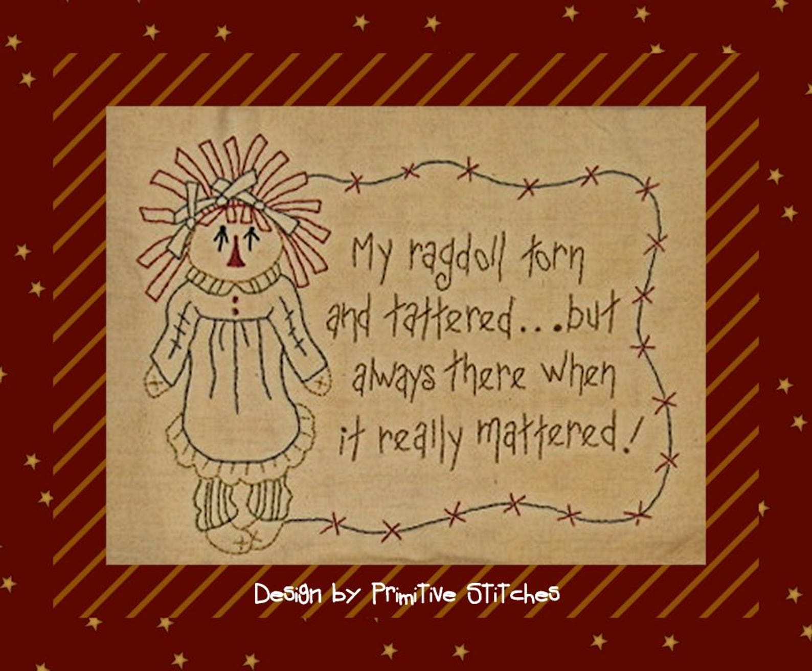 My Ragdoll--primitive Stitchery E-pattern-by Primitive Stitches-instant ...