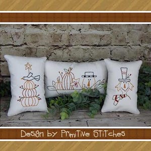 NEW-Fall Mini Collection 1-Primitive Stitchery E-PATTERN van Primitive Stitches: direct downloaden