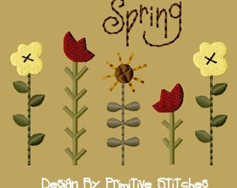 MACHINE EMBROIDERY-Spring Garden-4x4-Fill-Instant Download