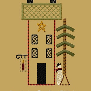 NEW-MACHINE EMBROIDERY-Candle Shoppe Saltbox-4X4-Motif