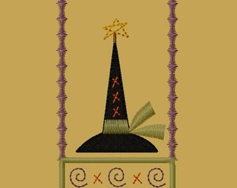 NEW-MACHINE EMBROIDERY-Black Hat Society-Design 1-Bowl Filler -5X7-Instant Download