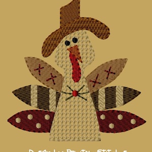 NEW-MACHINE EMBROIDERY-Thankful Turkey 4x4-Fill-Instant Download