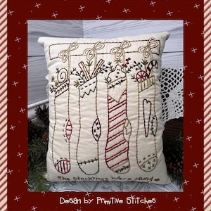 De kousen werden opgehangen-E-PATTERN-primitieve stitchery-direct downloaden-by primitieve steken