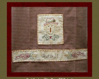 Scarecrow Mix & Match Hand Towel Collection-Primitive Stitchery PATTERN-Instant Download