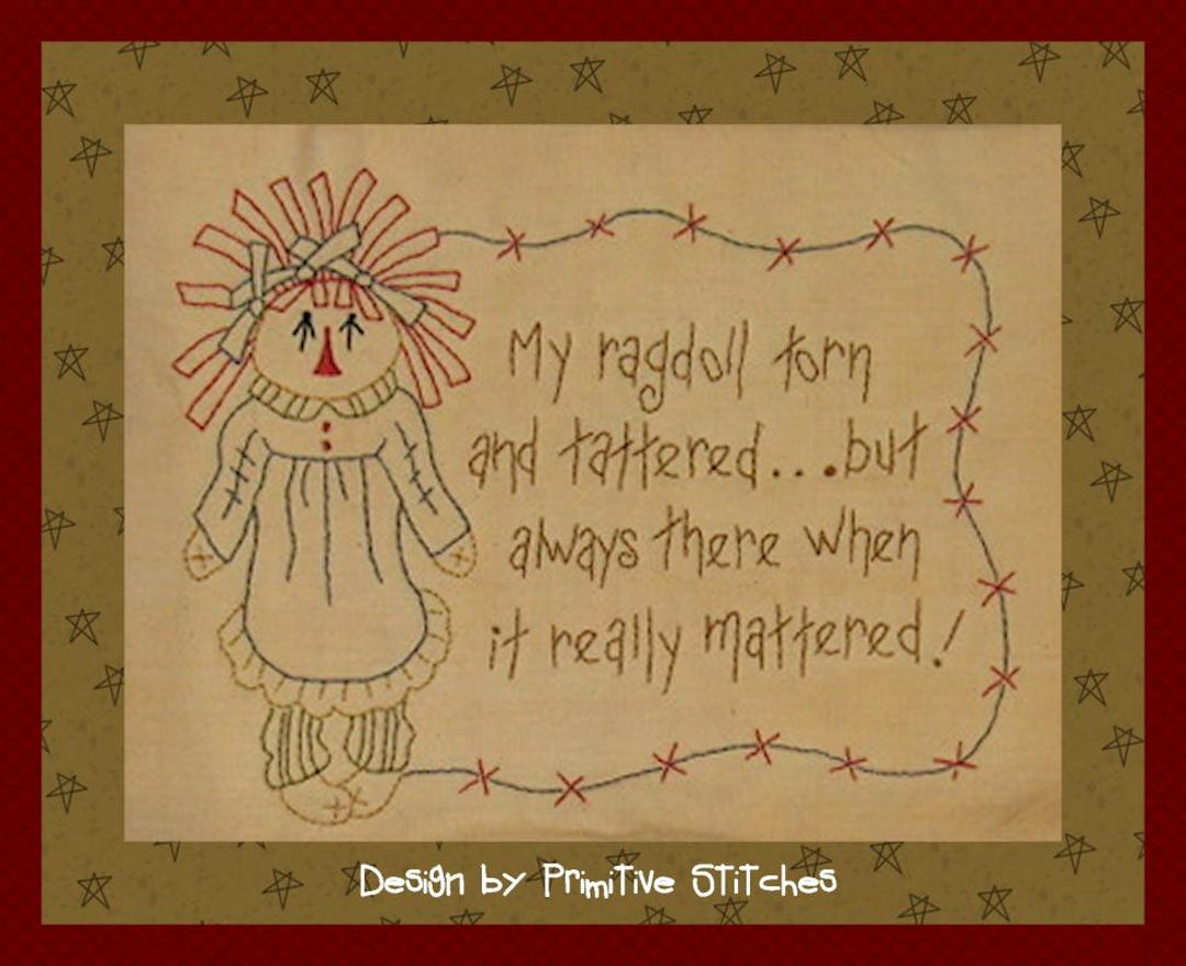 My Ragdoll--primitive Stitchery E-pattern-by Primitive Stitches-instant ...