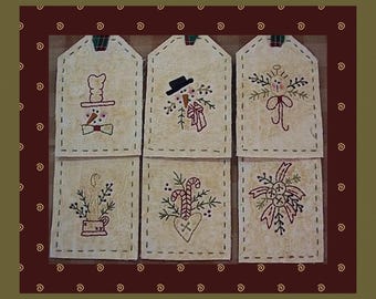 Wintertime Mini Collection 1-Primitive Stitchery Pattern by Primitive Stitches-Instant Download
