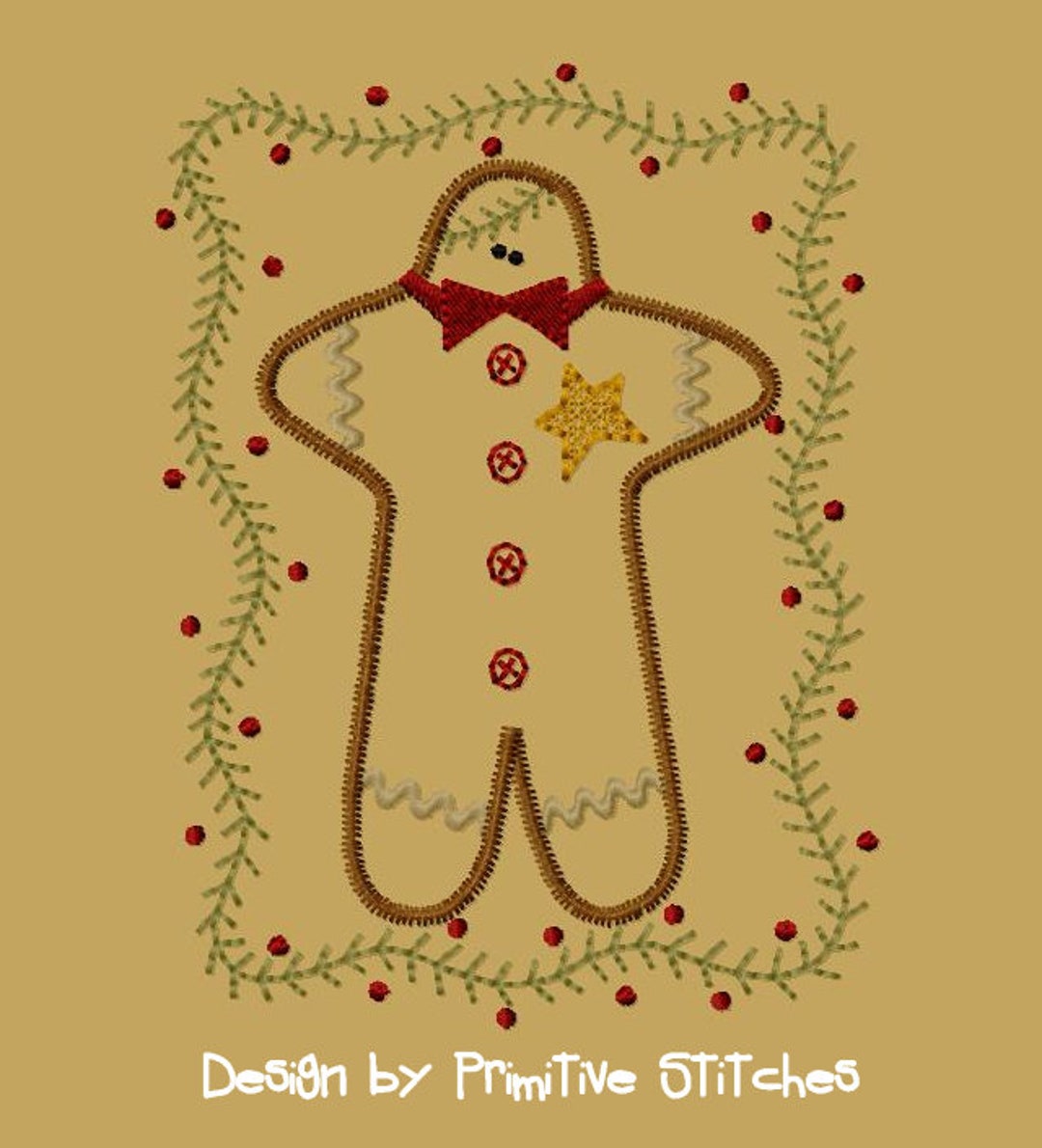 MACHINE Embroidery-gingerbread Man-5x7-colorwork-instant Download - Etsy