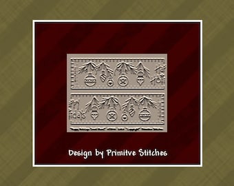 NEW-Happy Holidays Towel Band-Primitive Stitchery  E-PATTERN by Primitive Stitches-Instant Download