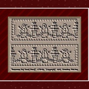 Handtuch Band Schneemann Blumentopf 1-E-MUSTER-Primitive Stickerei-Sofort Download von Primitive Stitches