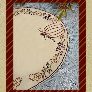 NEW-Autumn Blessings Table Mat-Primitive Stitchery E-Pattern-INSTANT DOWNLOAD