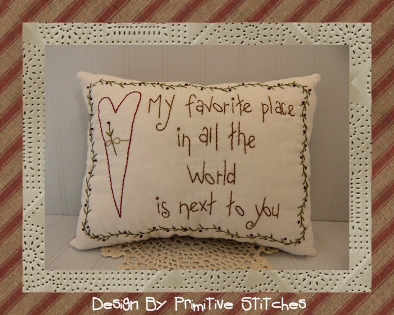 My Favorite PlacePrimitive Stitchery E-PATTERN by Primitive Stitches-Instant Download image 2