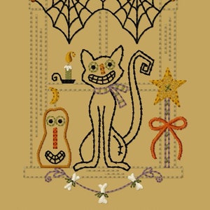 NEW-MACHINE EMBROIDERY-Halloween Window 1-5x7-Colorwork