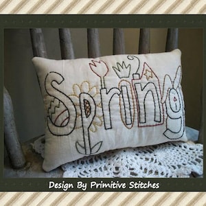 Folk Art Spring-primitive Stitchery E-pattern-by Primitive Stitches ...