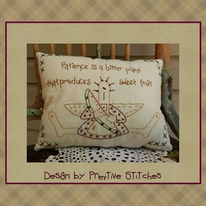 Patience-Primitive Stitchery E-PATTERN-INSTANT DOWNLOAD