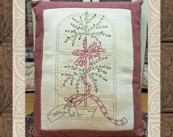 Window Topiary-Primitive Stitchery  E-PATTERN-INSTANT DOWNLOAD